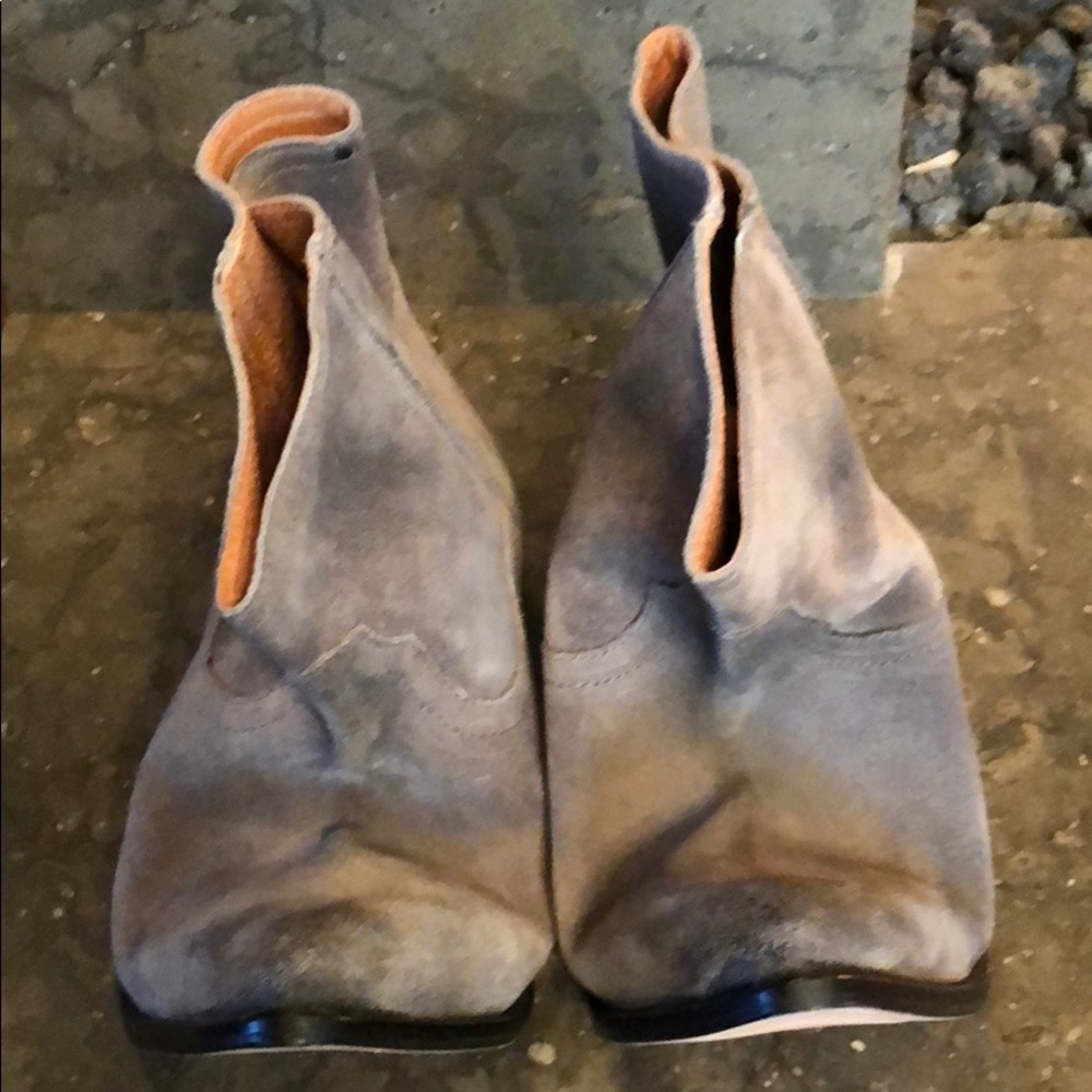 Le rebel Grey Cowhide one teaspoon ankle boots